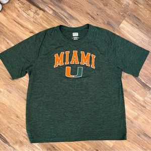 Mens box seat clothing Miami hurricanes big logo performance t shirt sz XXL